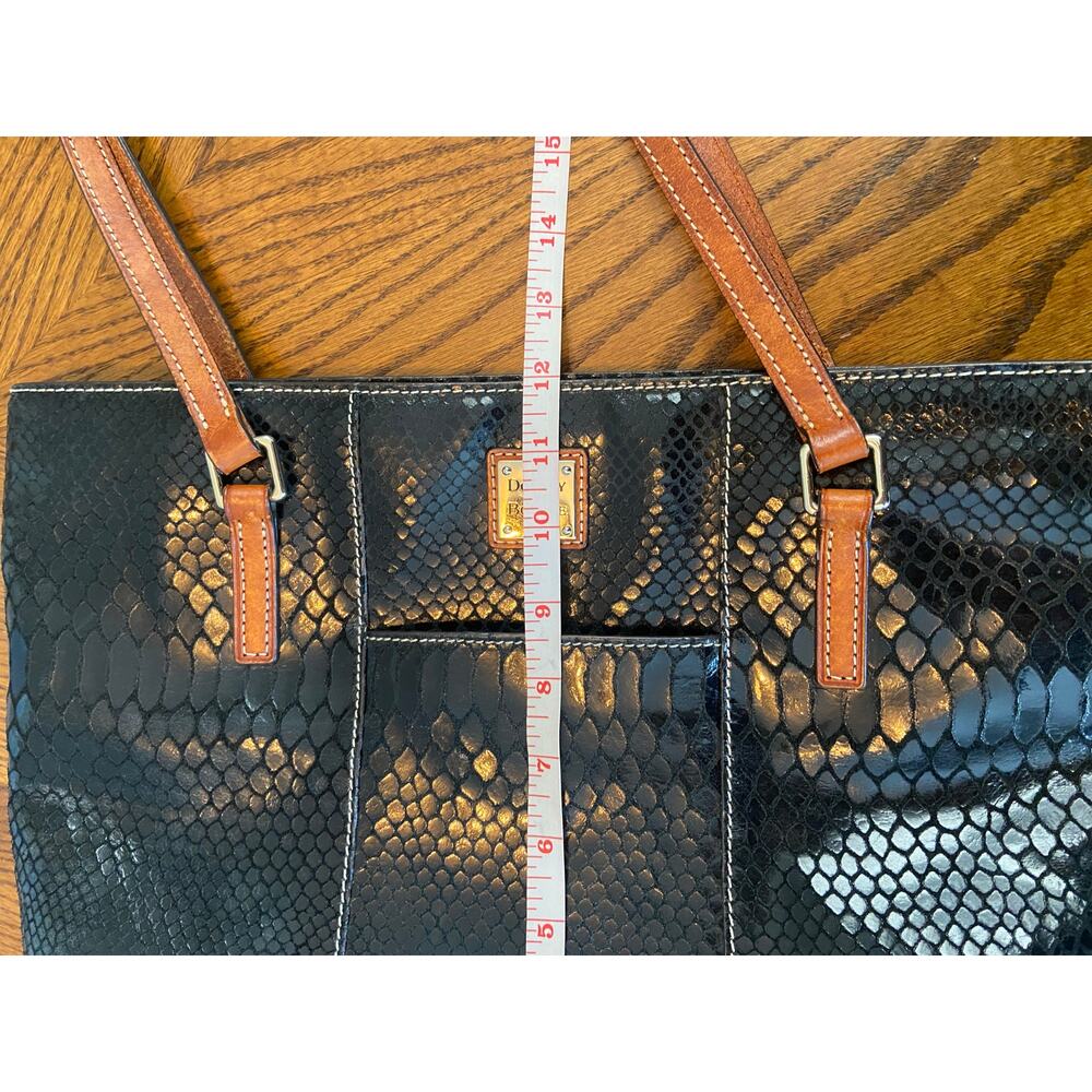 Dooney & Bourke black reptile embossed Lexington Shopper Tote - Picture 4 of 11